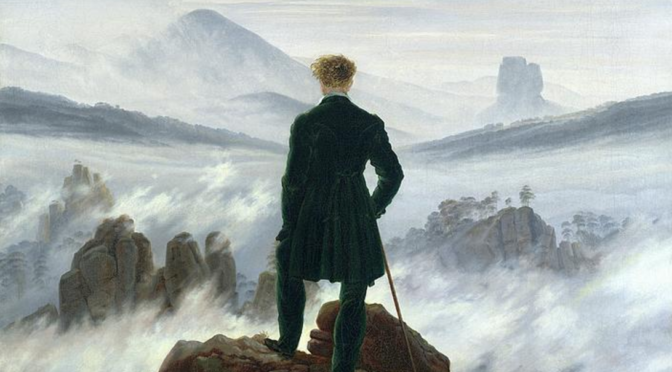 The "Wanderer above the sea of clouds" painting from the cover of the Holman biography