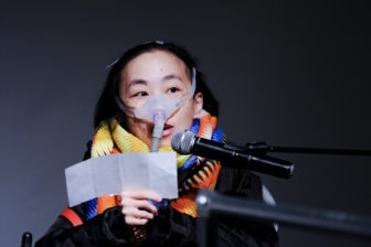 Disability Rights advocate Alice Wong speaks at Superfest in 2017.