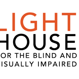 LightHouse Logo in persimmon and black. The word LightHouse is bookended by a braille L and a braille H. Words read LightHouse for the Blind and Visually Impaired.