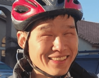 Jack Chen wearing a helmet
