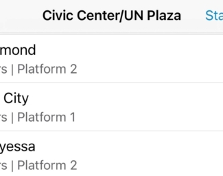 A screenshot of the Live BART app on iPhone