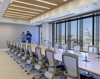The LightHouse board room with a view of City Hall.