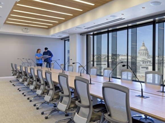 The LightHouse board room with a view of City Hall.