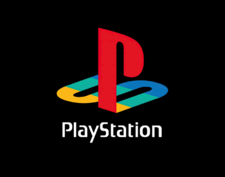 The Sony-Playstation logo on a black background