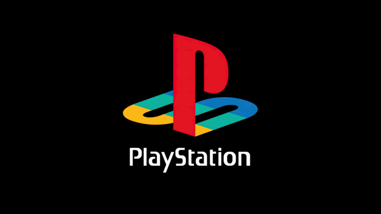 The Sony-Playstation logo on a black background