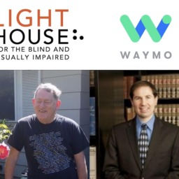 A composite image of the LightHouse logo, Waymo logo, and portraits of Jeff Thom (left) and Tim Elder (right)