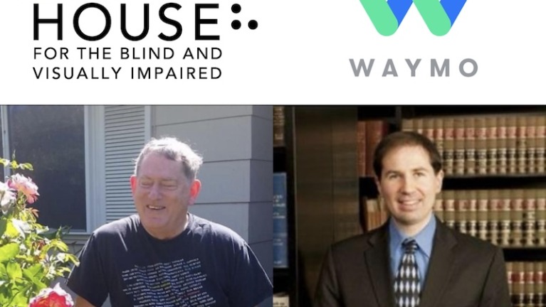 A composite image of the LightHouse logo, Waymo logo, and portraits of Jeff Thom (left) and Tim Elder (right)