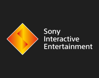 Sony logo in gold, Sony Interactive Entertainment in white font on a black background