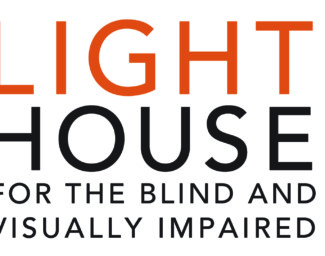 LightHouse Logo in persimmon and black. The word LightHouse is bookended by a braille L and a braille H. Words read LightHouse for the Blind and Visually Impaired.