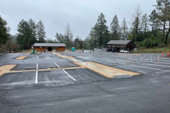 The brand-new freshly paved parking lot at EHc